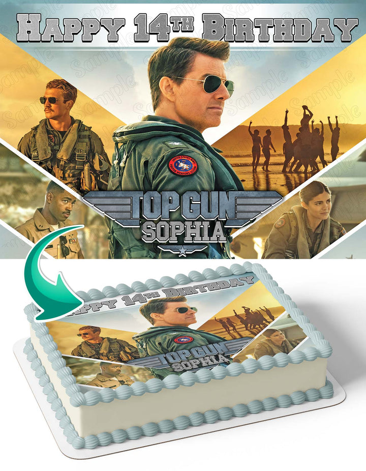 Top Gun Maverick Tom Cruise Miles Teller Edible Cake Toppers