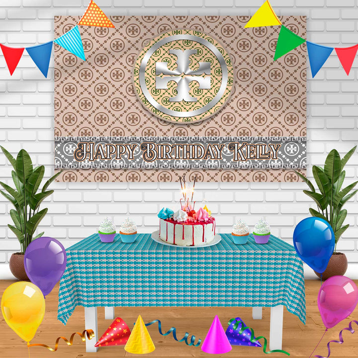 Tory Burch Fashion Birthday Banner Personalized Party Backdrop Decoration