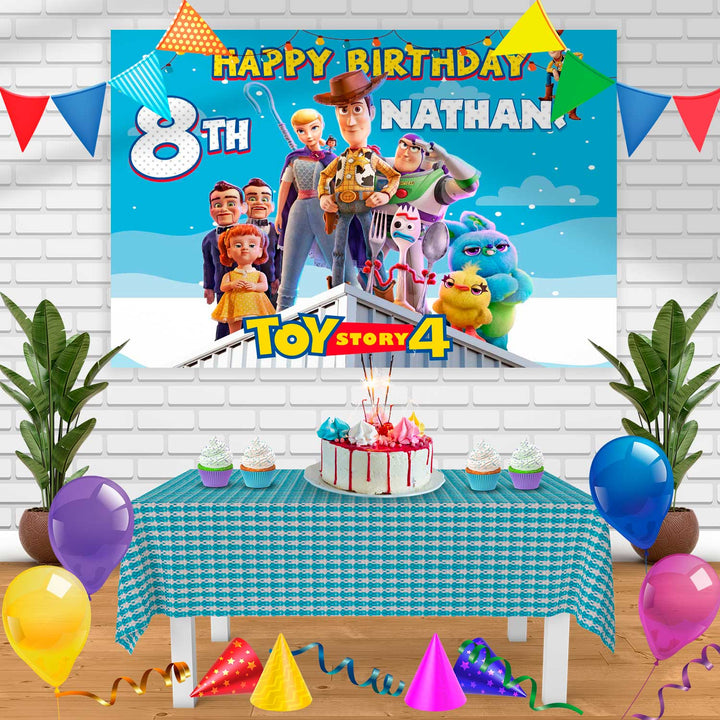 Toy story 4 Birthday Banner Personalized Party Backdrop Decoration
