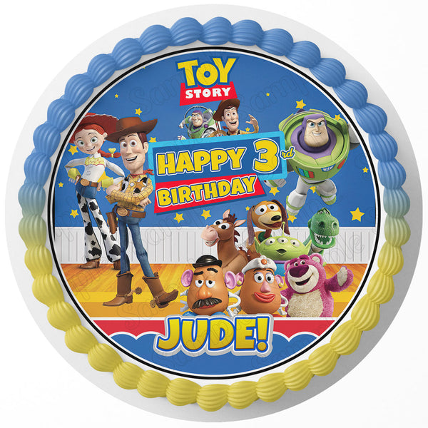 Toy Story Sheriff Woody Buzz Light Year Little BoPeep Rd Edible Cake Toppers Round