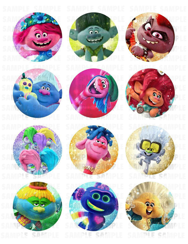 Trolls World Tour Baby Edible Cupcake Toppers