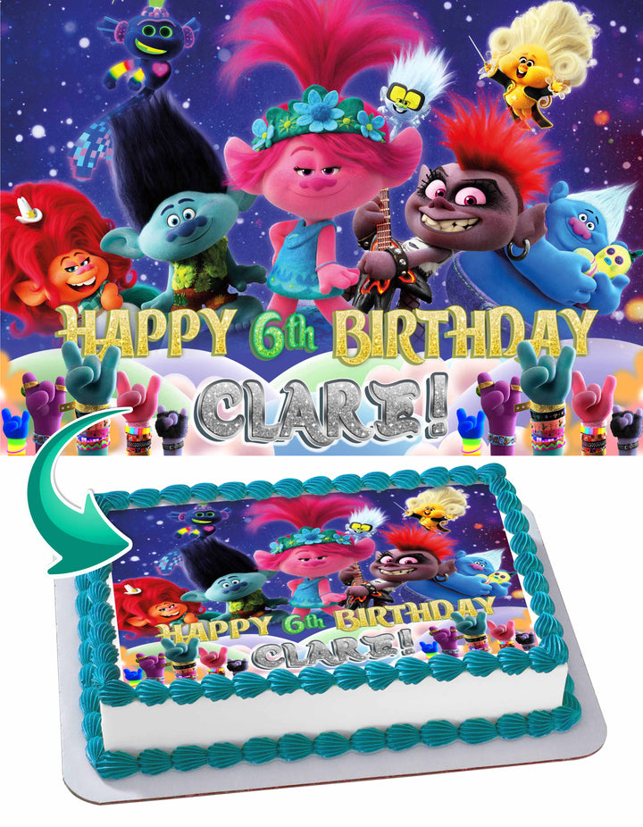 Trolls World Tour Edible Cake Toppers