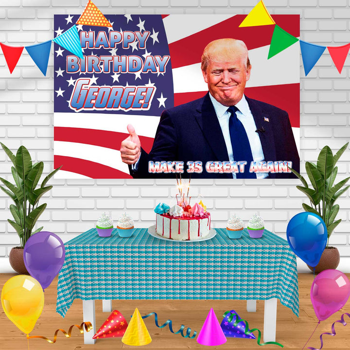 trump Birthday Banner Personalized Party Backdrop Decoration