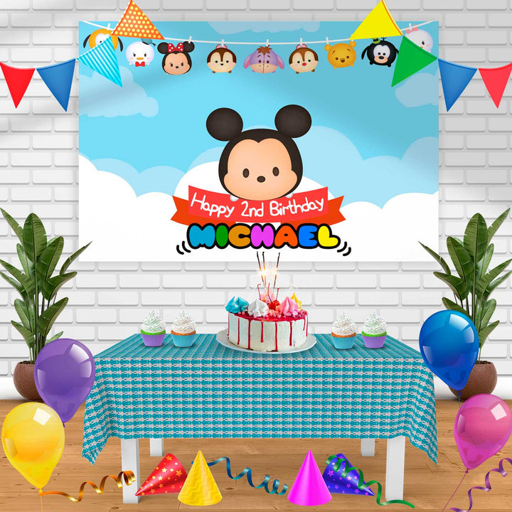 Tsum Tsum Birthday Banner Personalized Party Backdrop Decoration