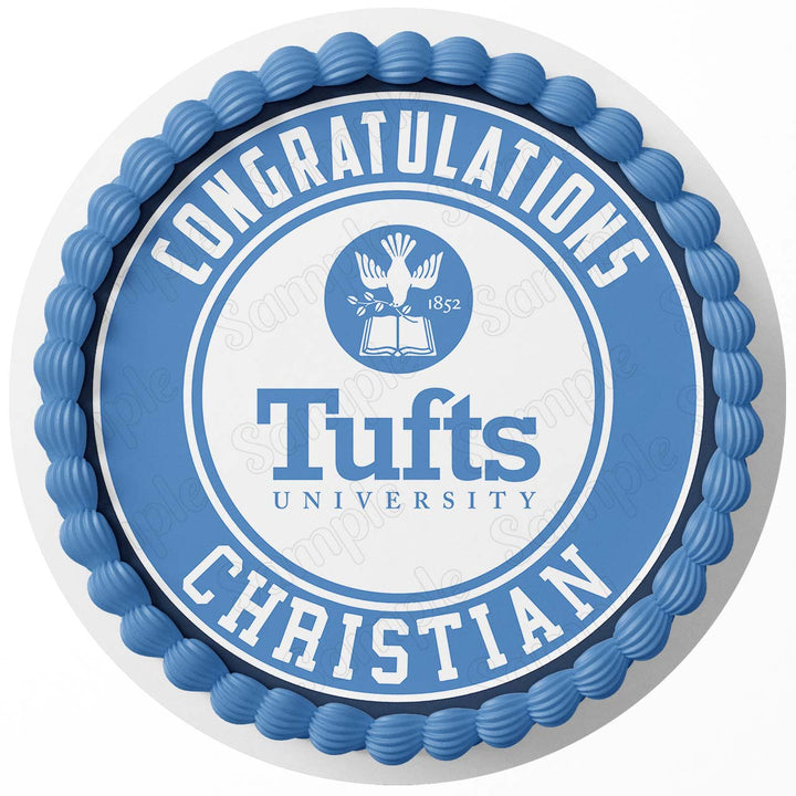 Tufts University Edible Cake Toppers Round