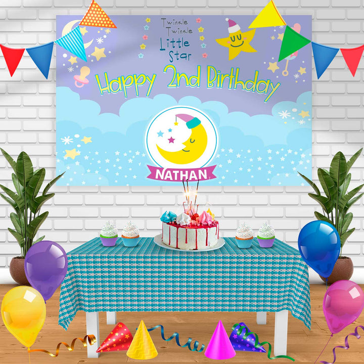 Twinkle little start Birthday Banner Personalized Party Backdrop Decoration