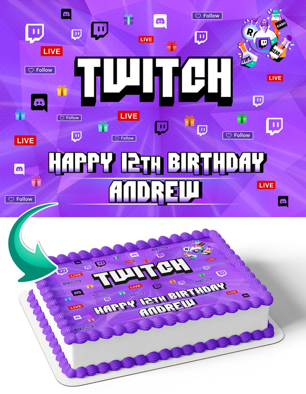 Twitch Gamer Edible Cake Toppers