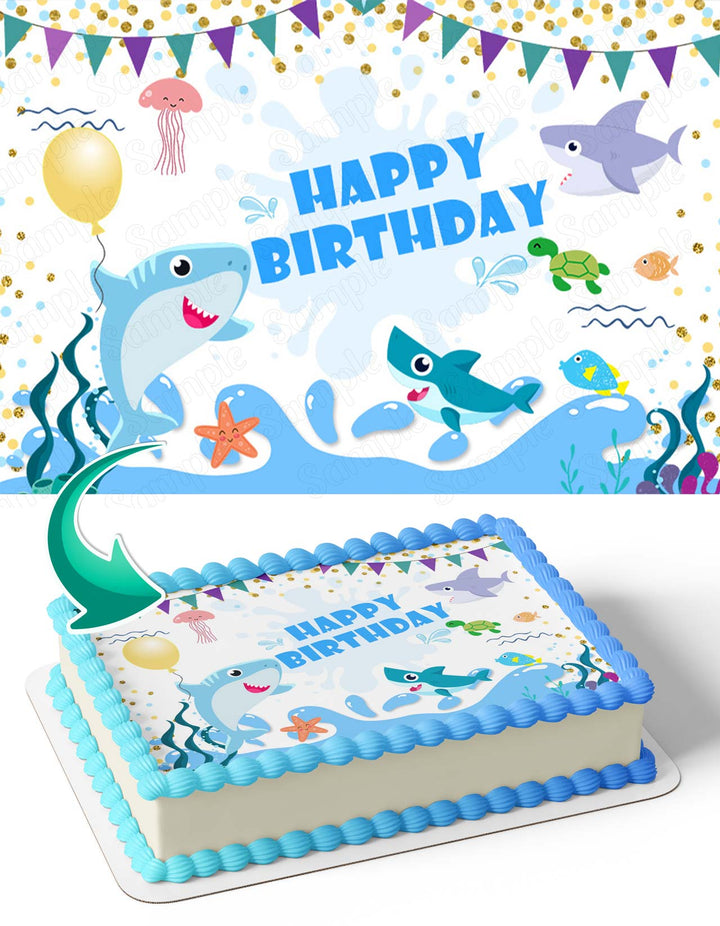 Under Sea Water SharkUSS Edible Cake Toppers