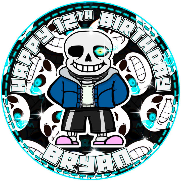 Undertale Sans Edible Cake Toppers Round