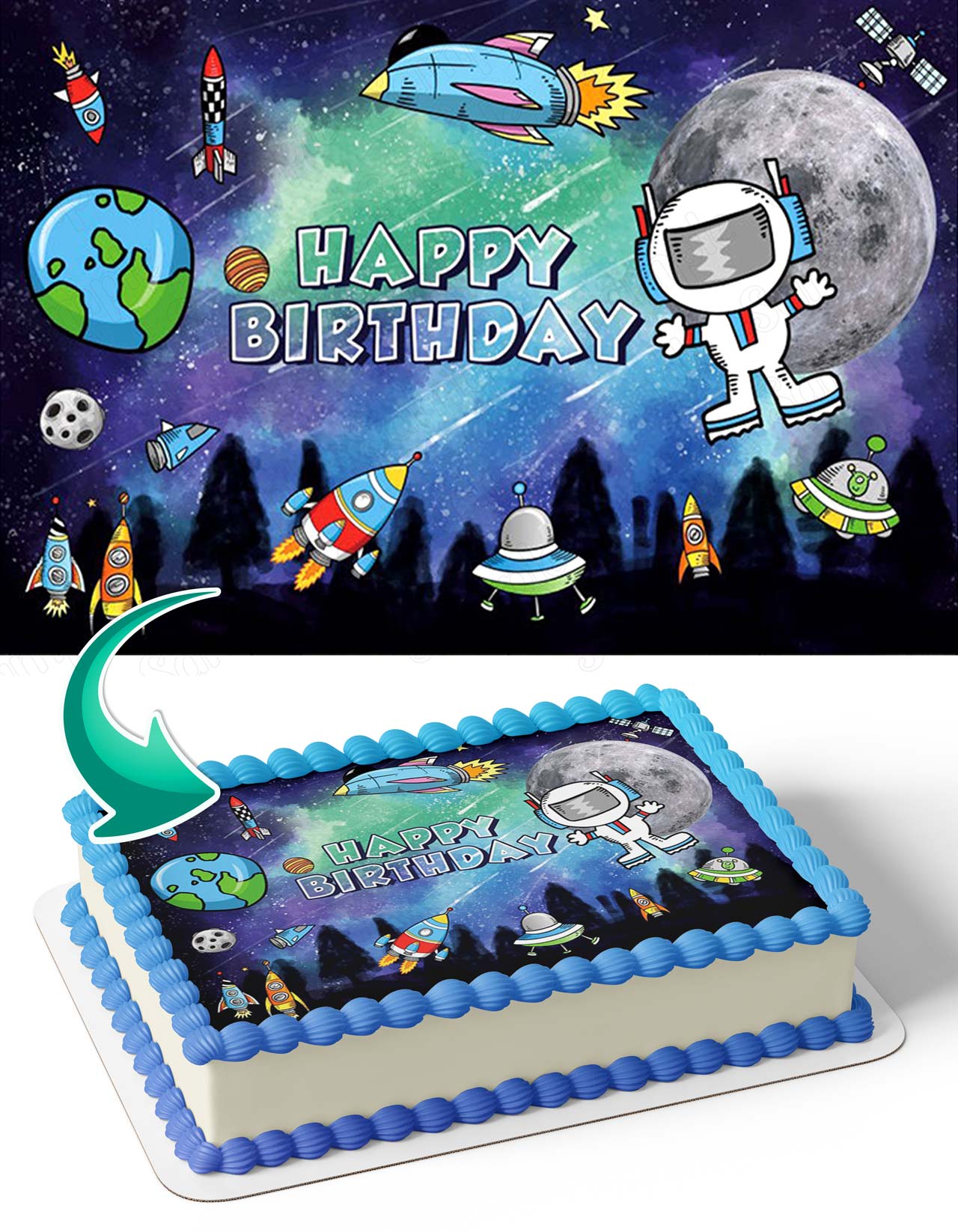 Astronaut Cake Topper Outer Kids Space Theme Birthday Party Dessert Props  Universe Planet Series Cake Topper Festive Decorations - AliExpress