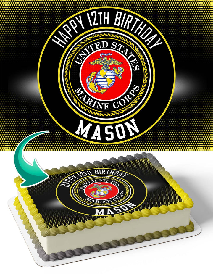 USMC Emblem United States Marine Corps Seal Edible Cake Toppers