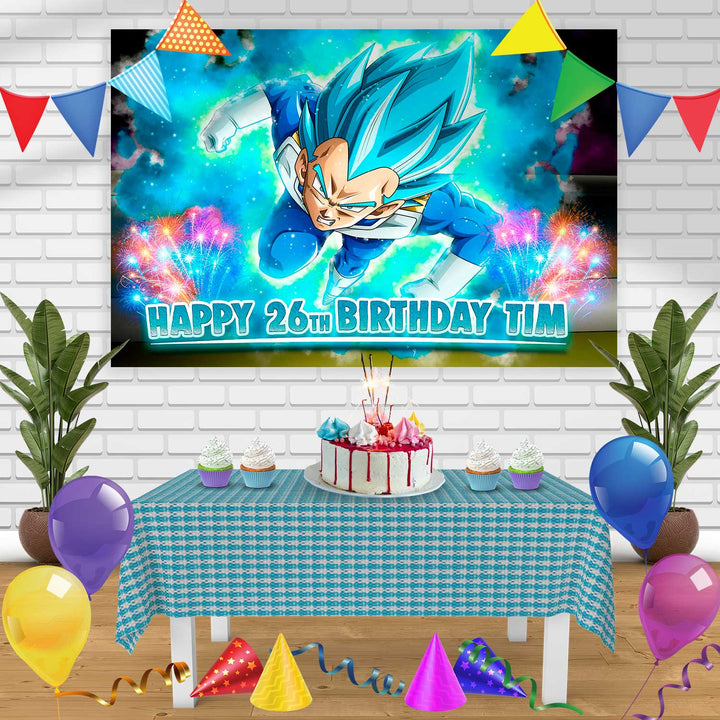 Vegeta Birthday Banner Personalized Party Backdrop Decoration