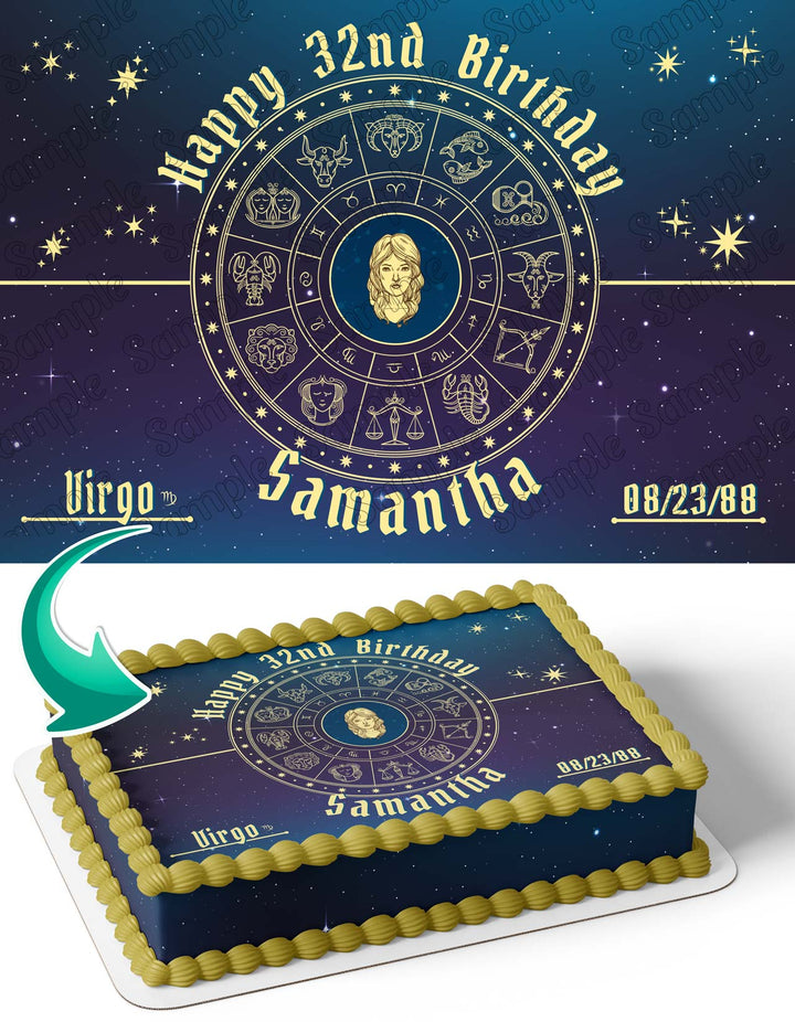 Virgo Horoscope Astrology Zodiac Edible Cake Toppers