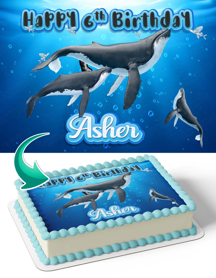 Whales Sea Fish Water Edible Cake Toppers