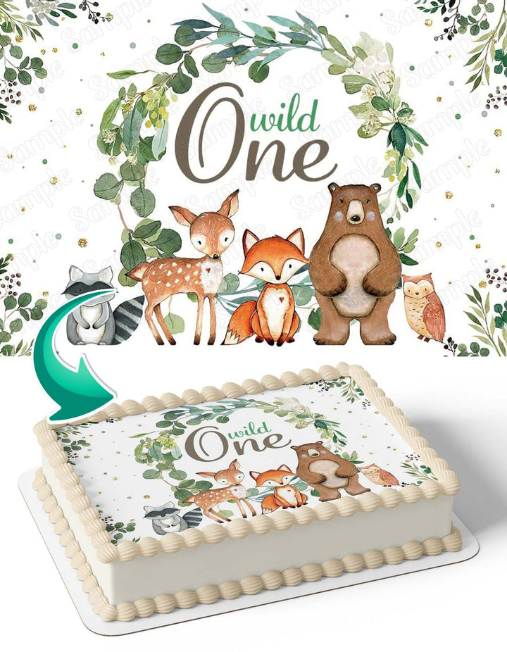 Wild One Baby Forest Animals Edible Cake Toppers
